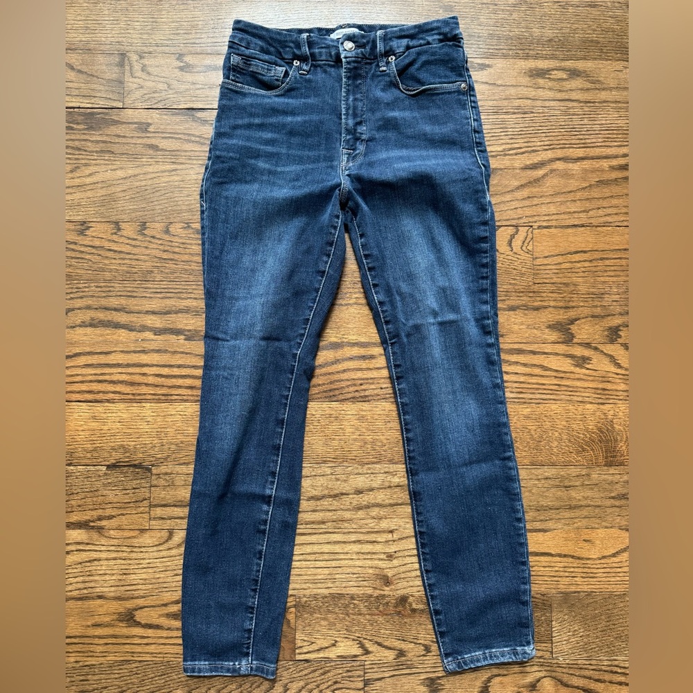 Good American Good Legs Crop Jeans 6 / 28 Dark Wash High Rise Skinny Denim